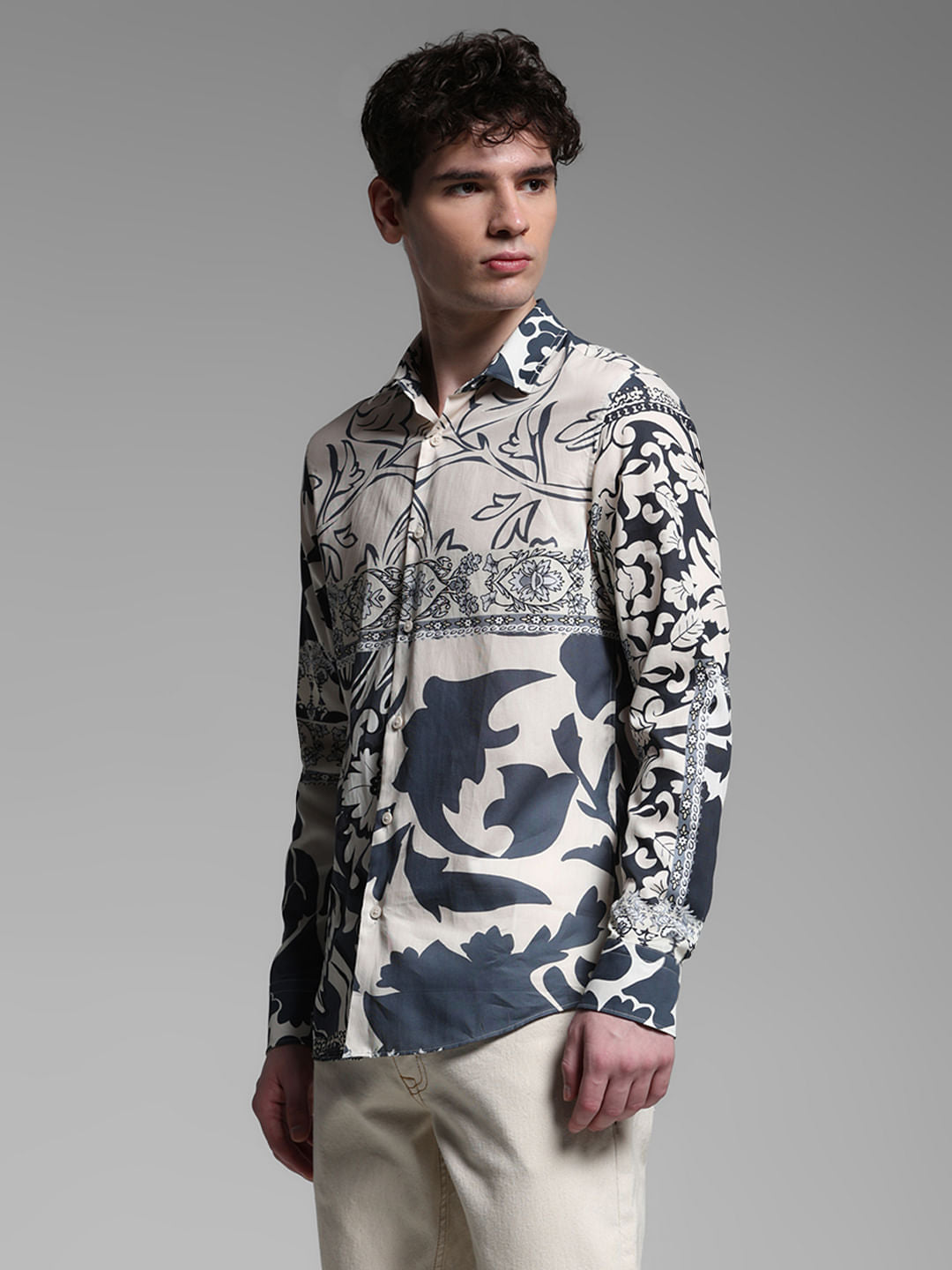 BEIGE FLORAL SHIRT