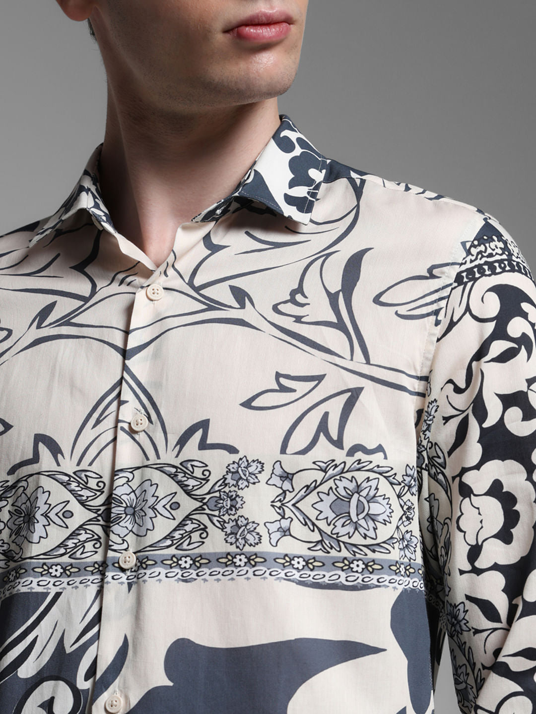 BEIGE FLORAL SHIRT