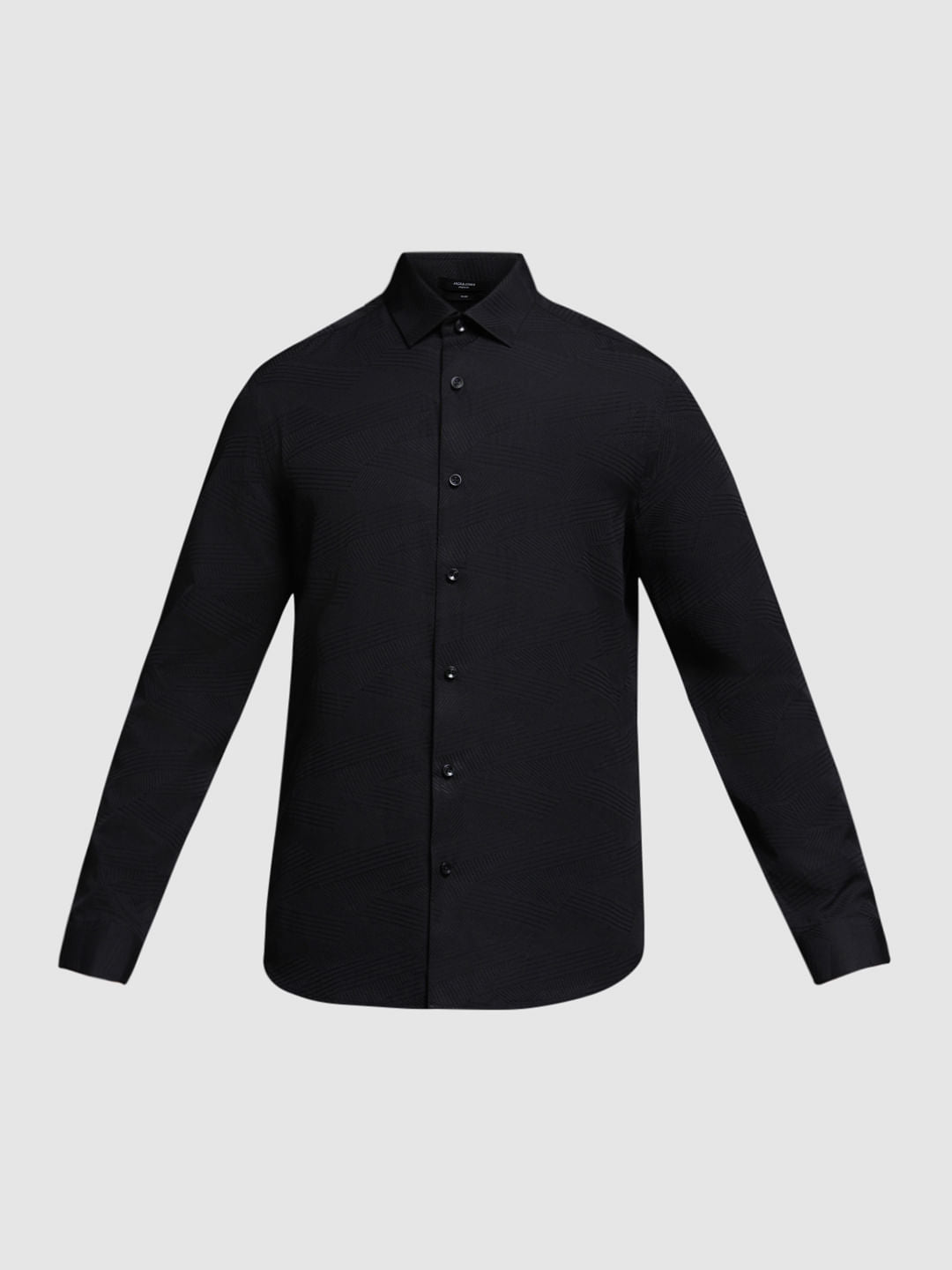 Black Dobby Full Sleeves Shirt