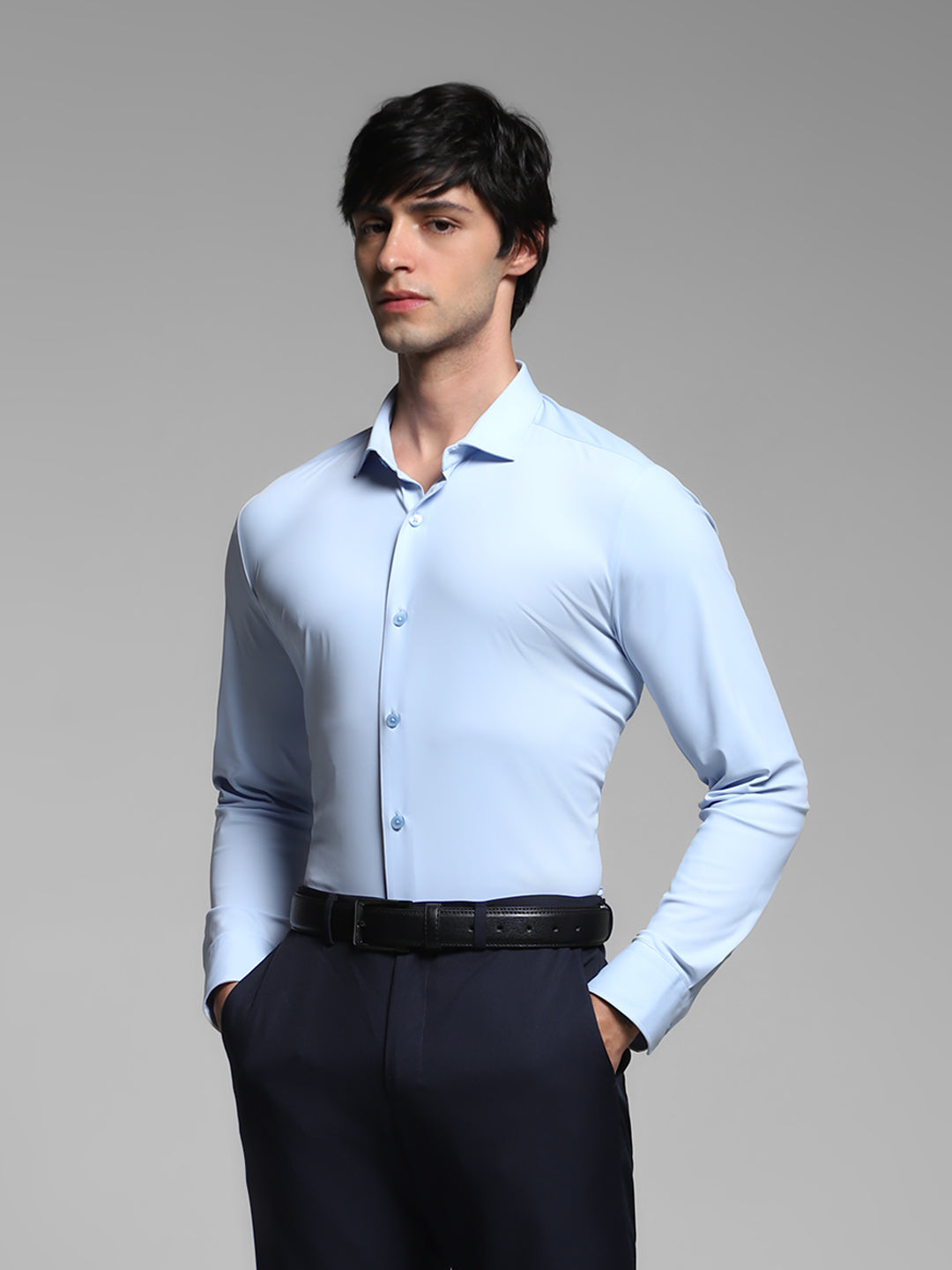 Light Blue Slim Fit Shirt - 2XL