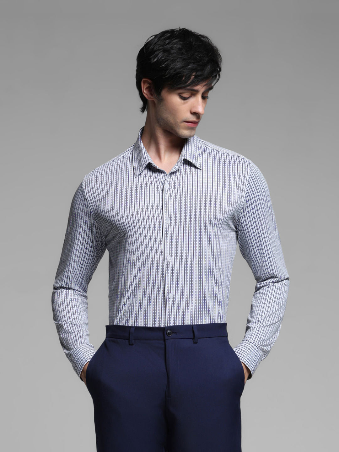 White Printed Knitted Shirt