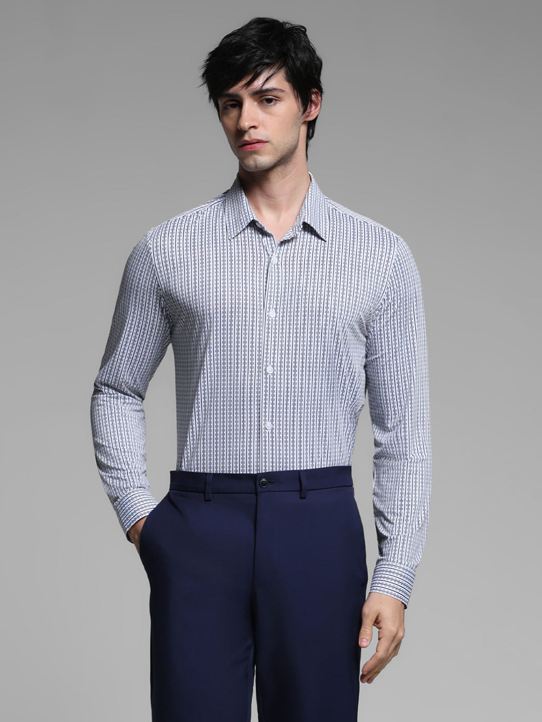 White Printed Knitted Shirt