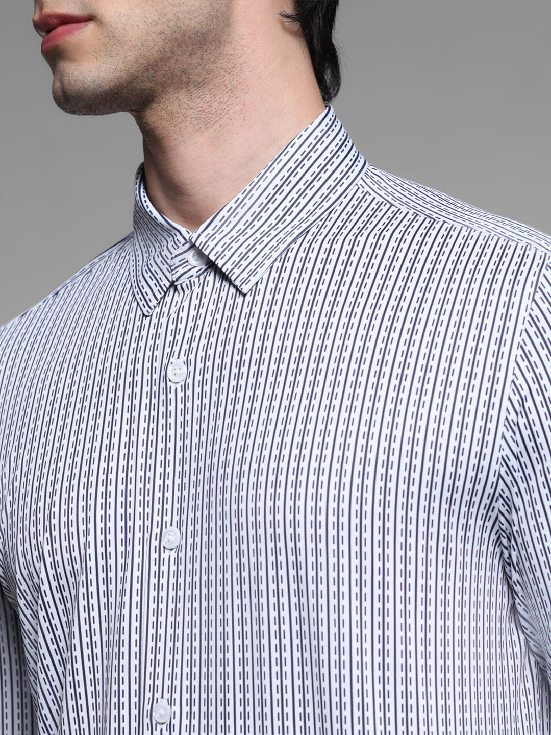 White Printed Knitted Shirt