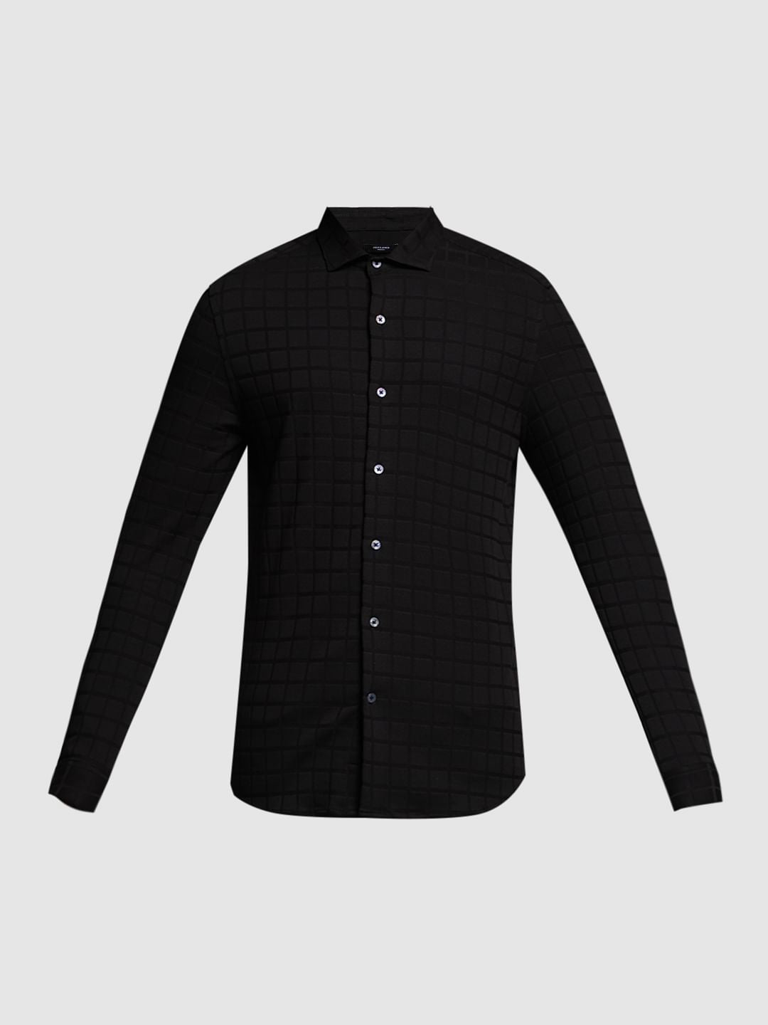 Black Knitted Full Sleeves Shirt