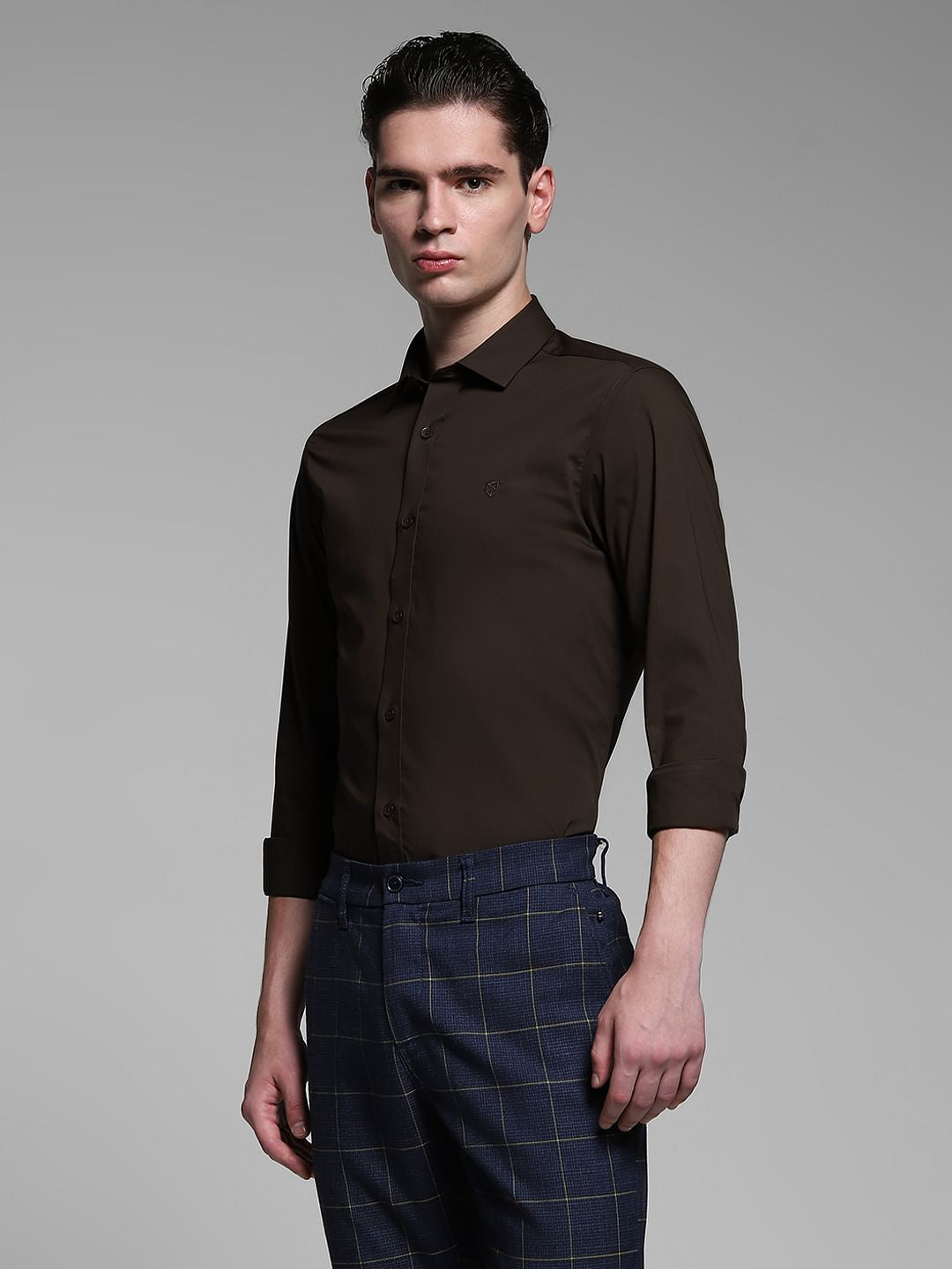 Chocolate Brown Poplin Full Sleeves Shirt