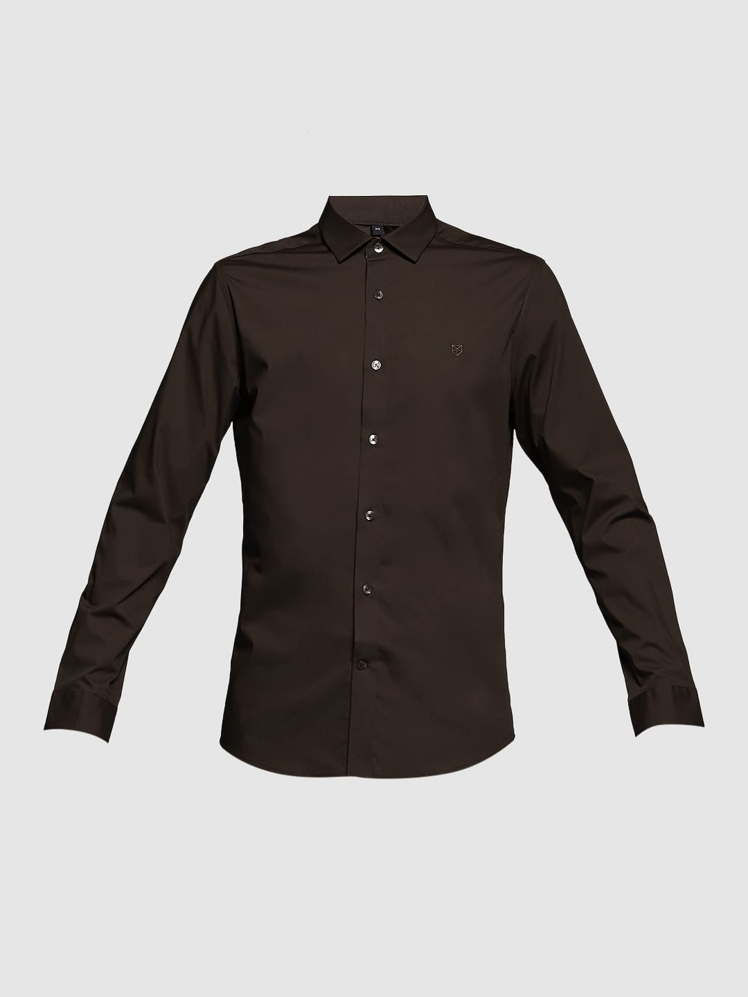 Chocolate Brown Poplin Full Sleeves Shirt