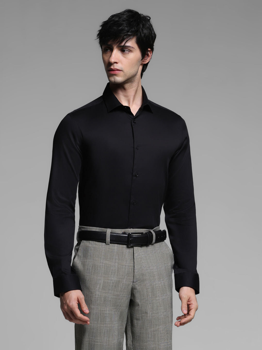Black Cotton Formal Shirt