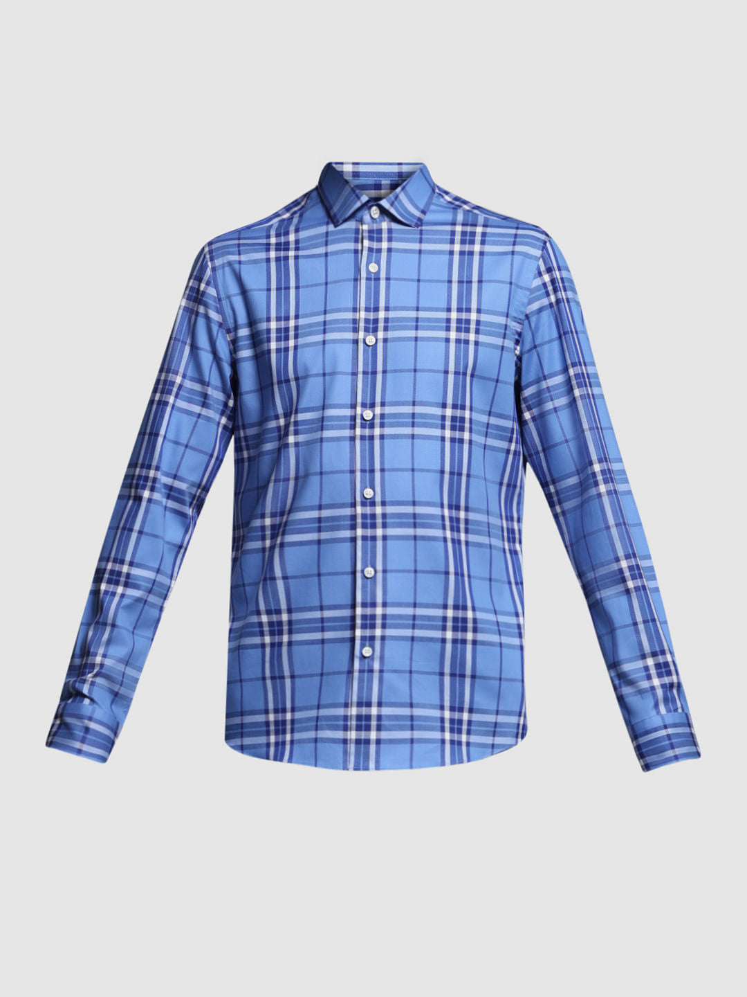 BLUE CHECK PRINT SHIRT