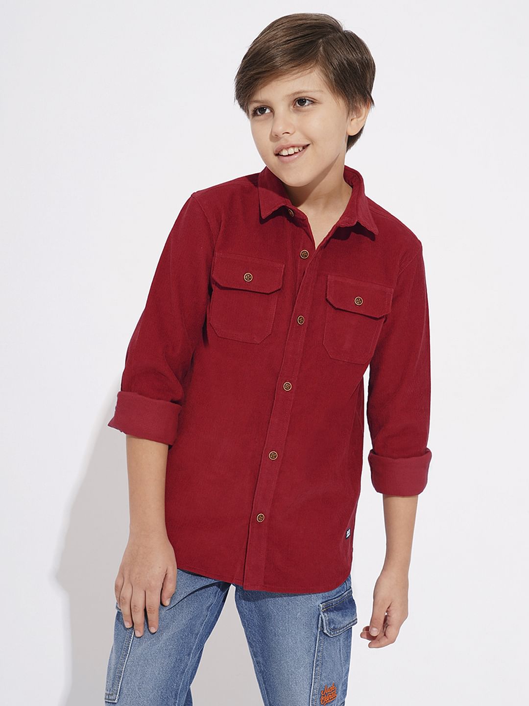 Boys Red Corduroy Shirt