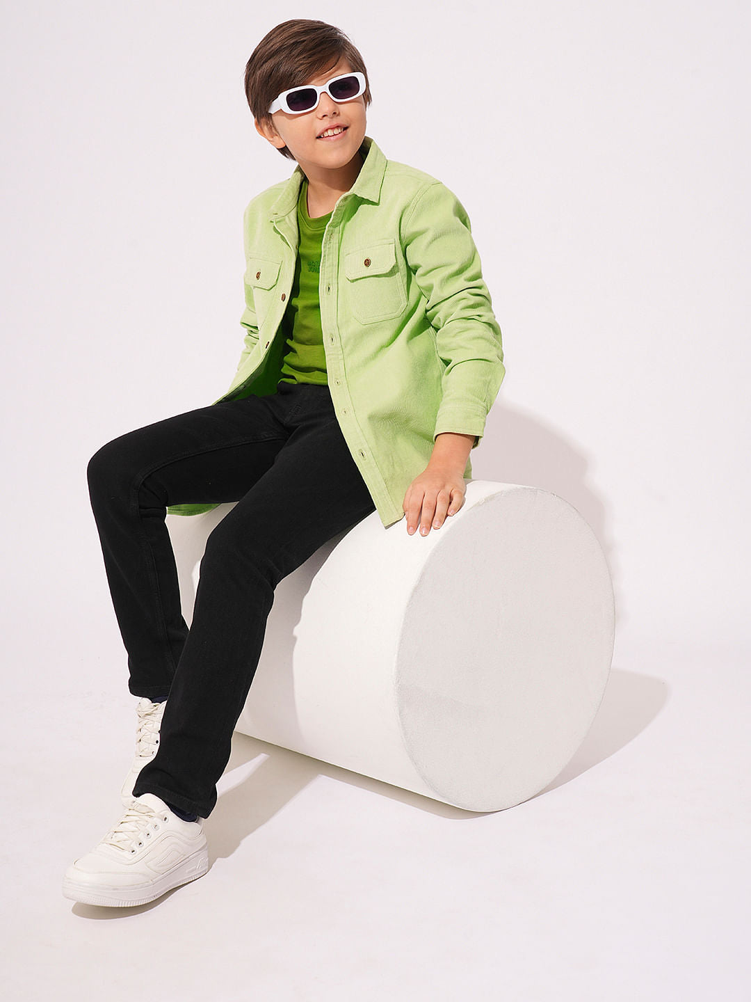 Boys Pastel Green Corduroy Shirt - 4/5Y