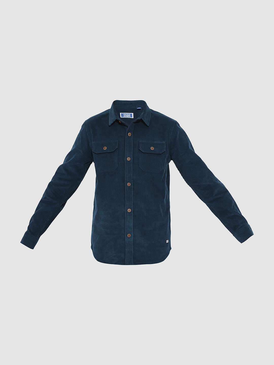 Boys Navy Blue Corduroy Shirt