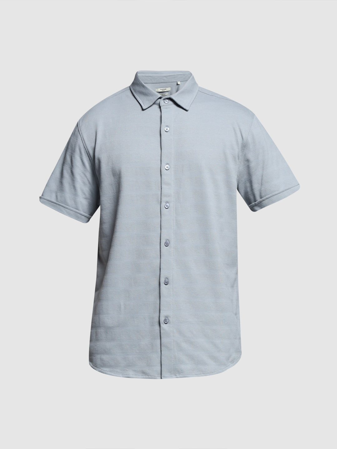 Men's Quarry Grey Slim Fit Knitted Solid Shirt