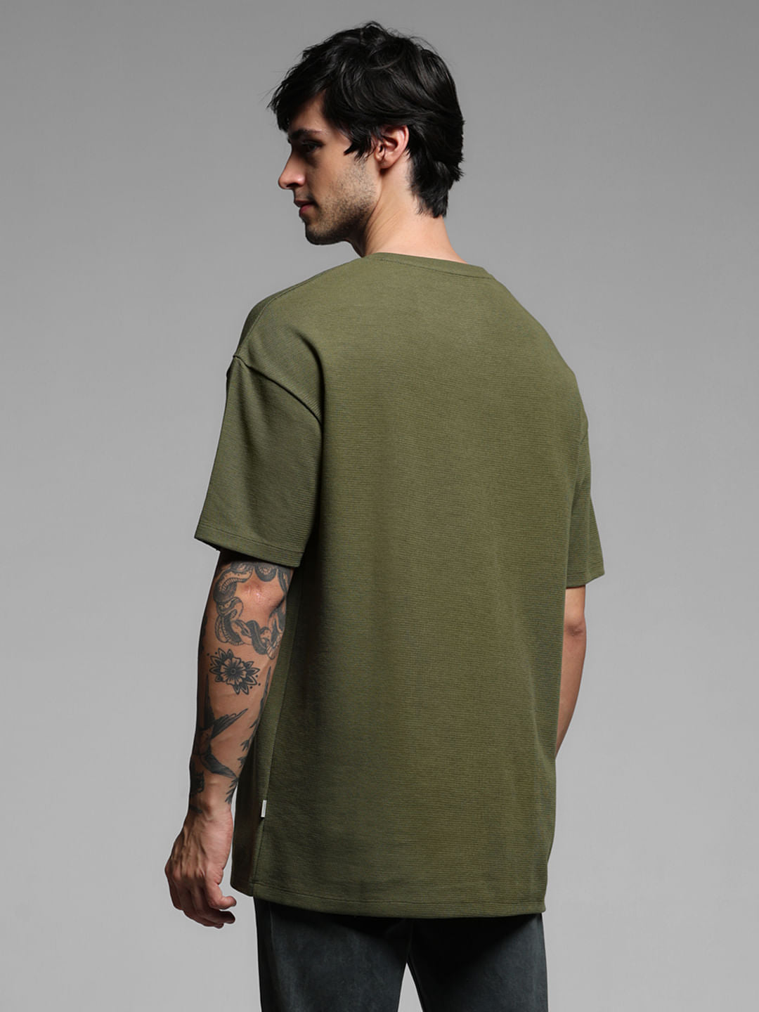 GREEN OVERSIZED COTTON T-SHIRT