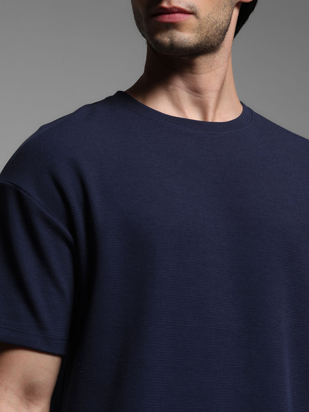 BLUE OVERSIZED COTTON T-SHIRT
