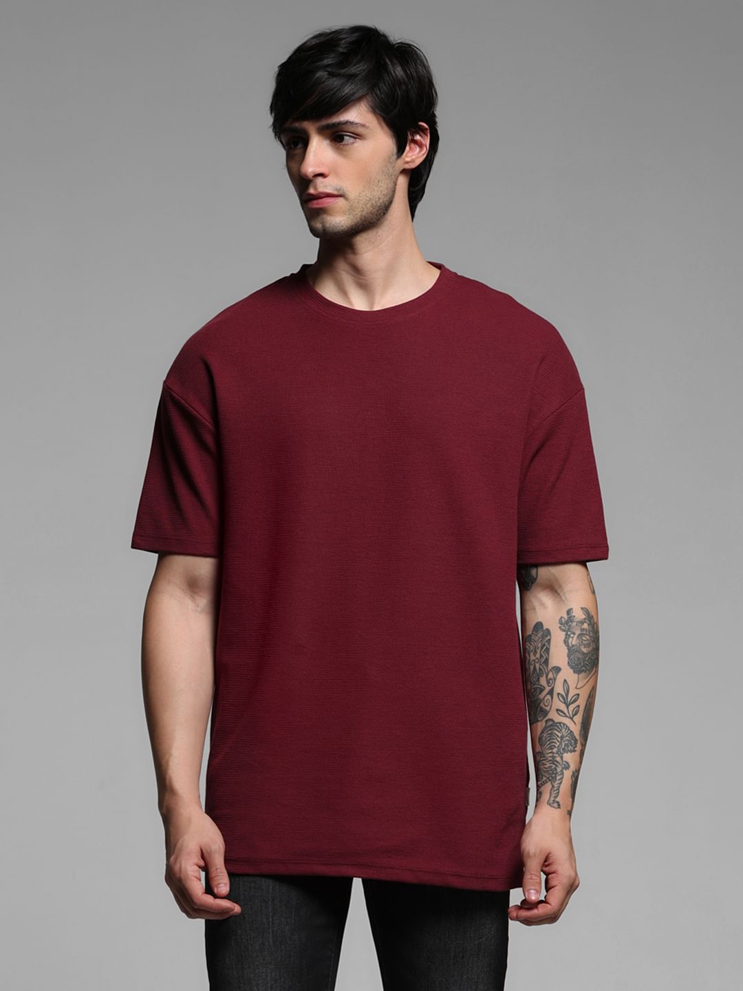 RED OVERSIZED COTTON T-SHIRT
