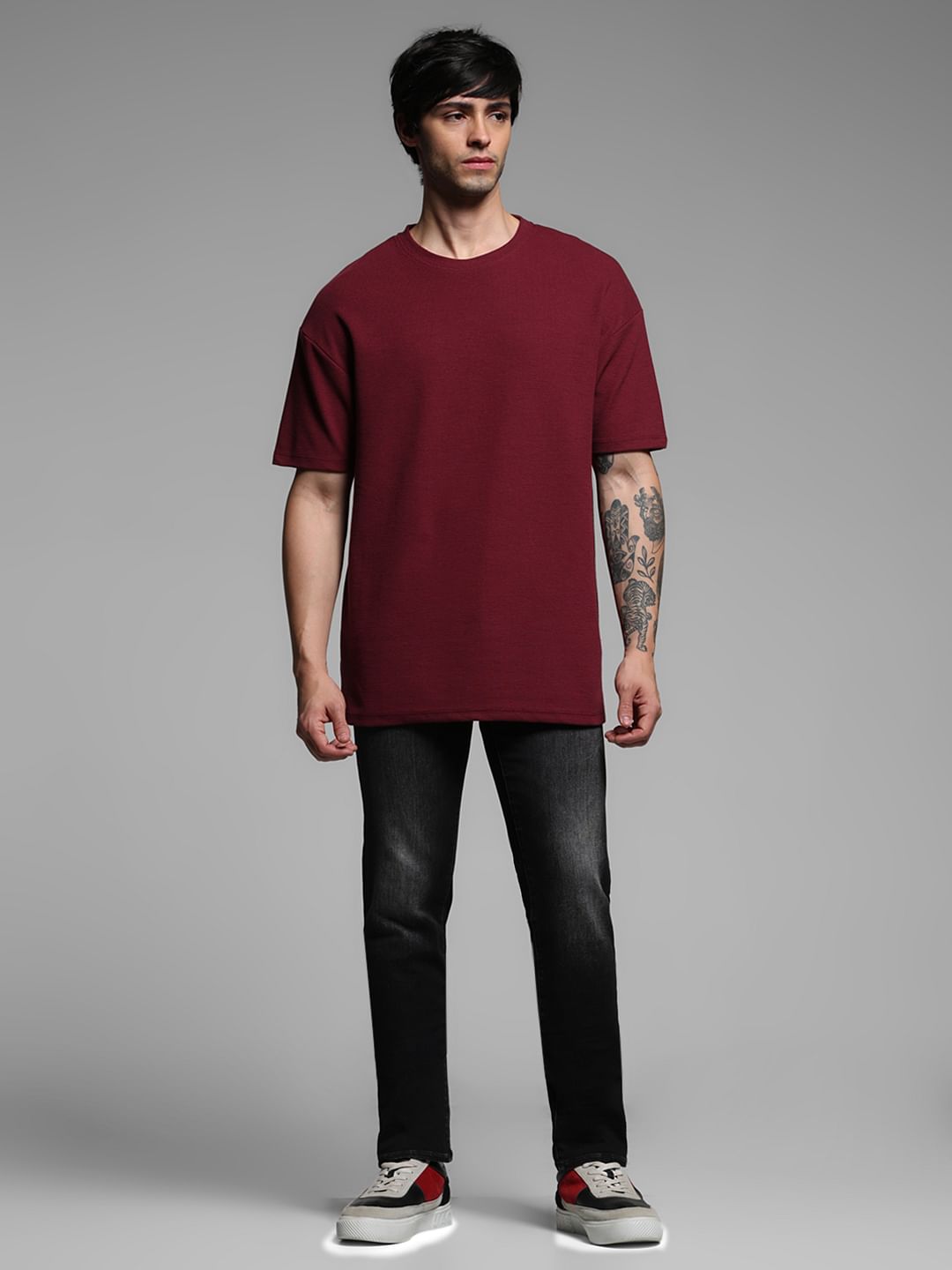 RED OVERSIZED COTTON T-SHIRT