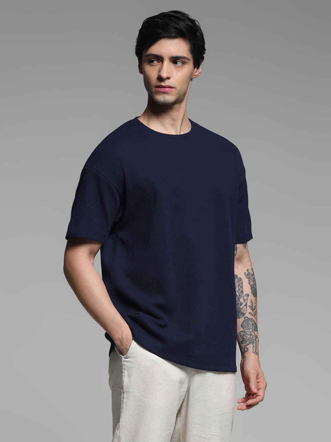 Navy Blue Crew Neck T-shirt