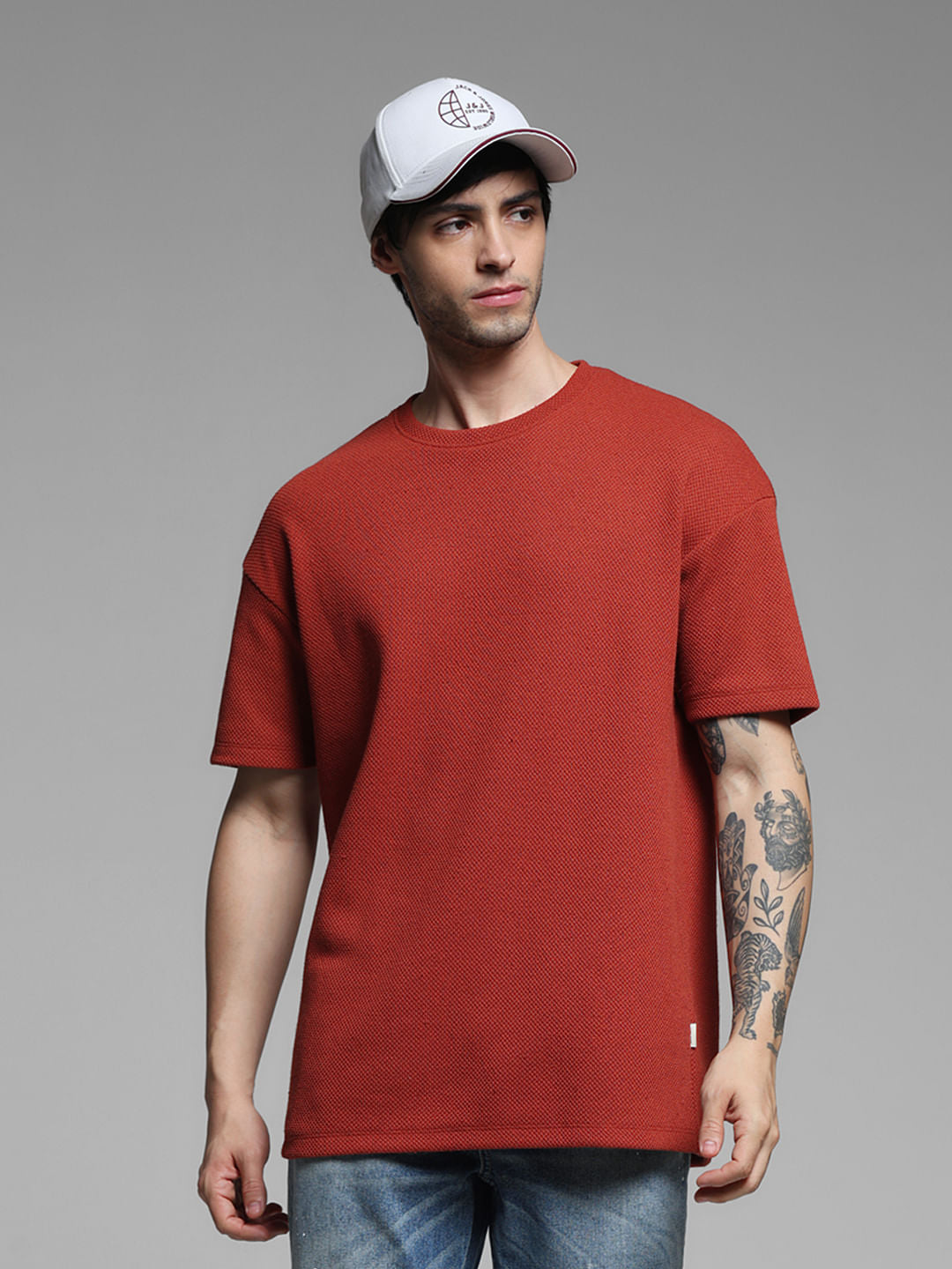 Dark Red Crew Neck T-shirt - S