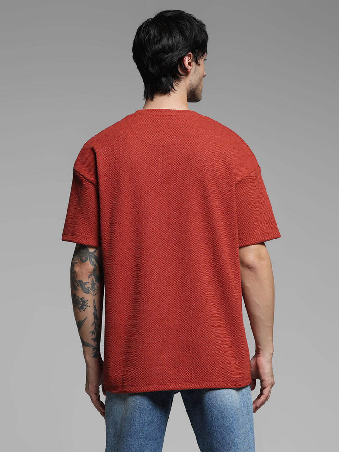 Dark Red Crew Neck T-shirt