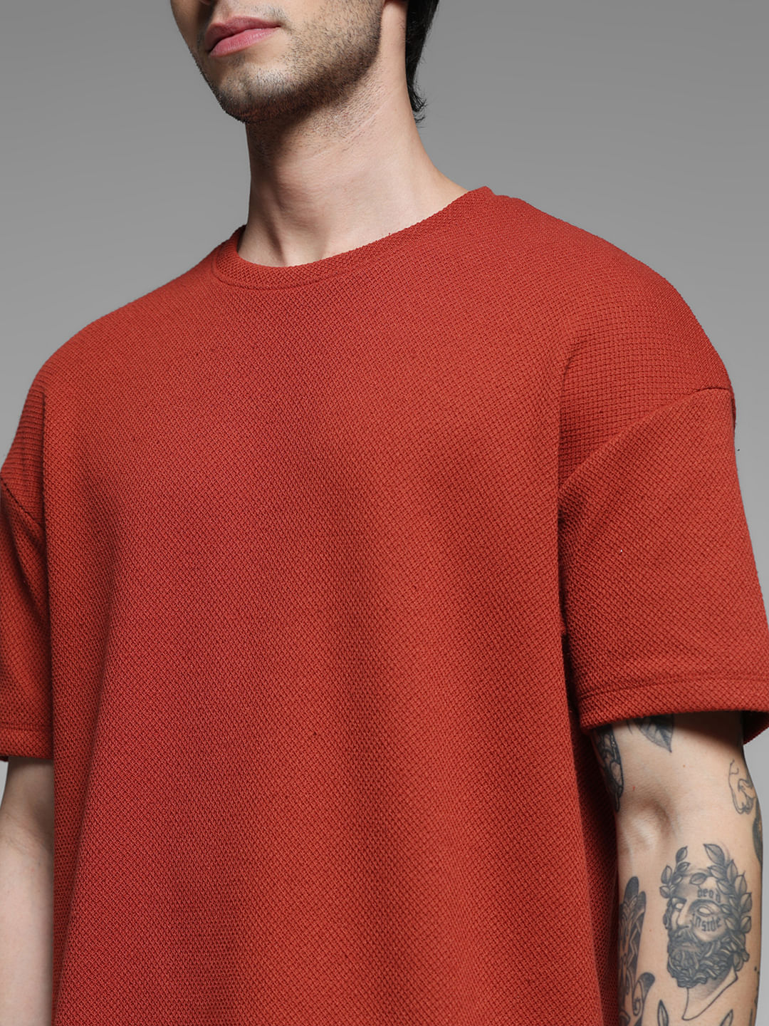 Dark Red Crew Neck T-shirt