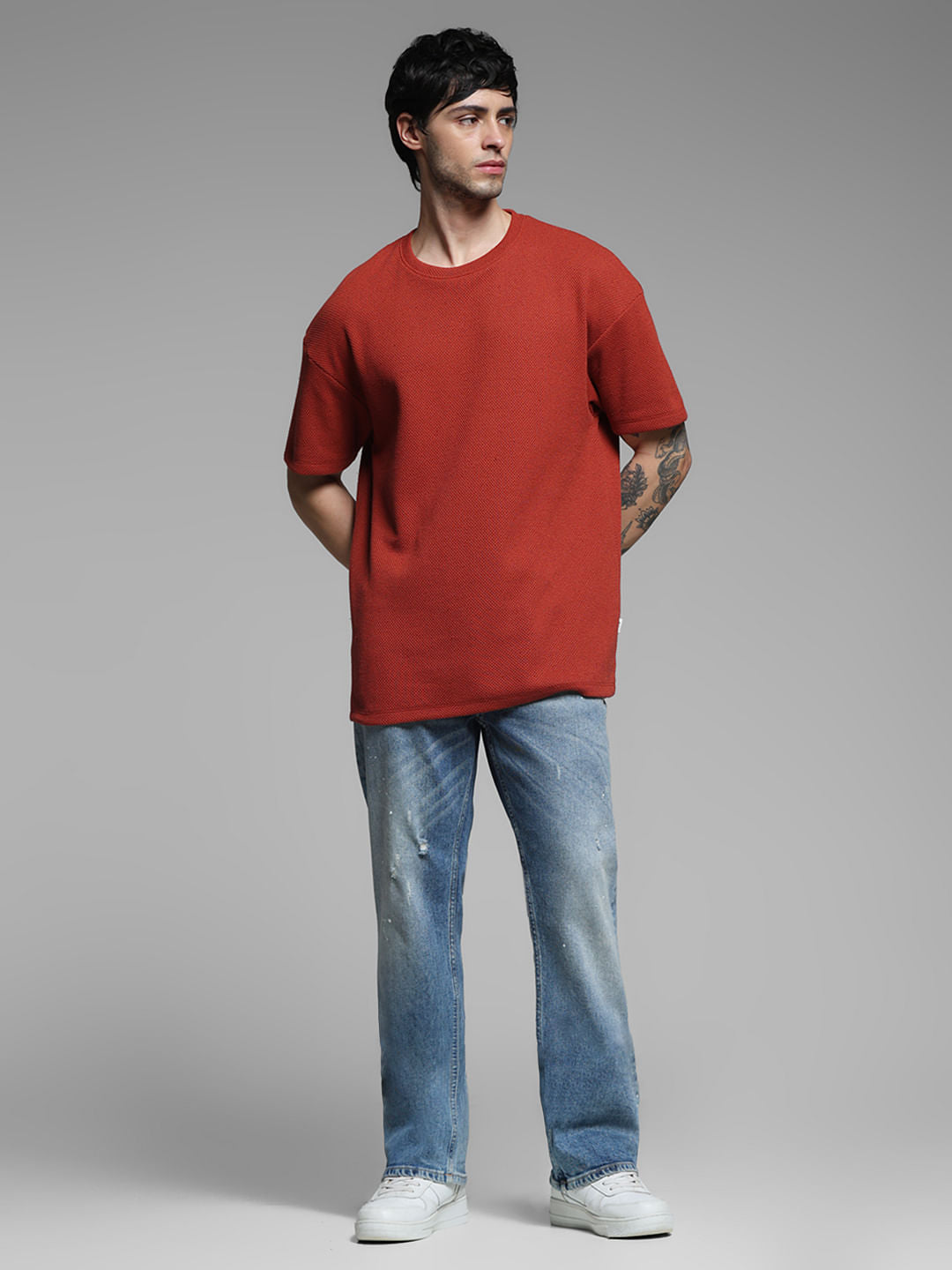 Dark Red Crew Neck T-shirt