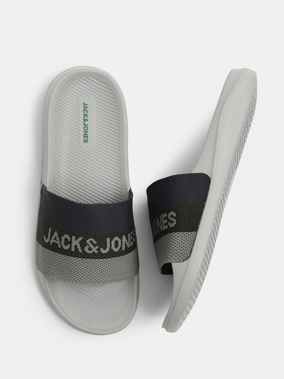 Ash Grey Printed Pool Sliders