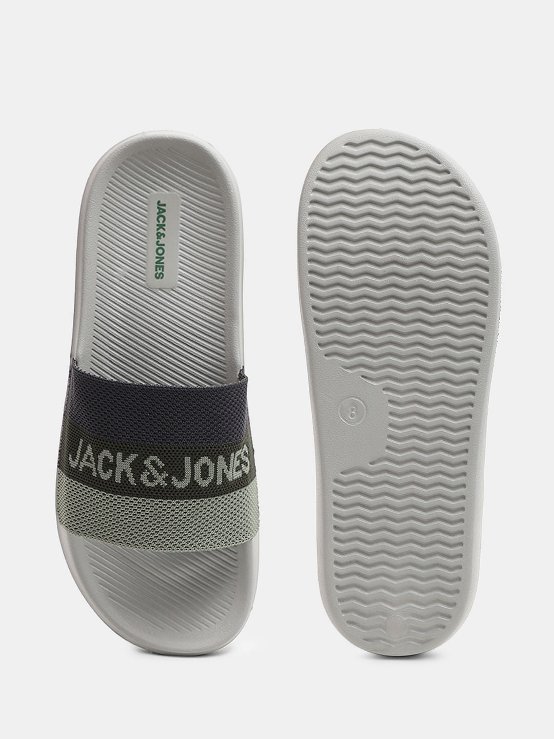 Ash Grey Printed Pool Sliders