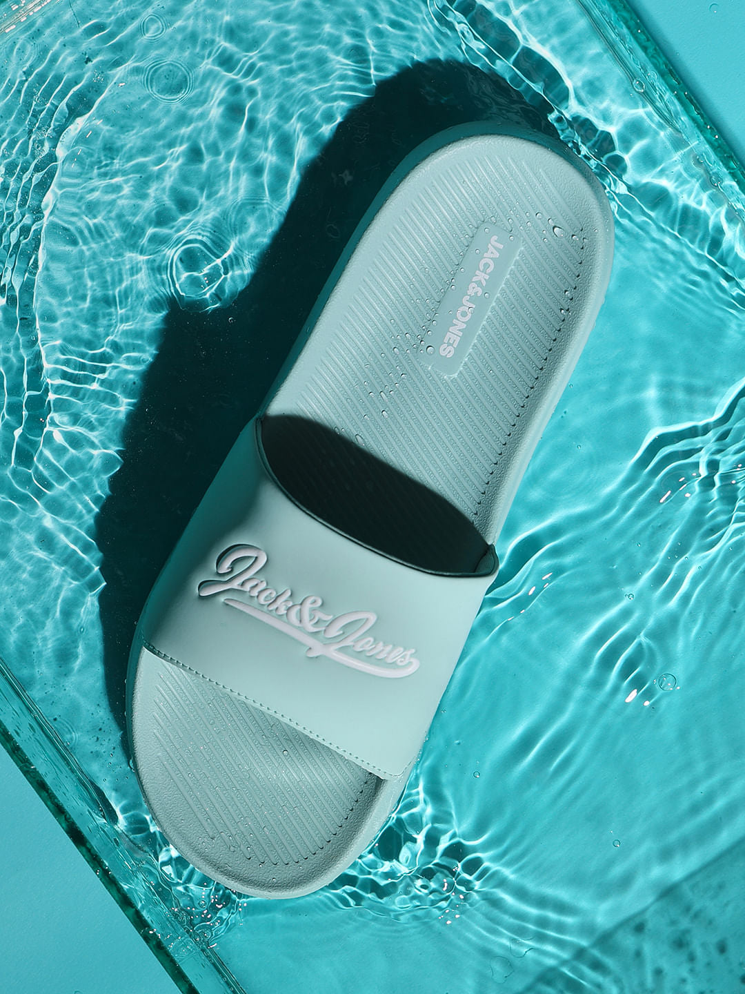 Green Logo Print Pool Sliders - 40