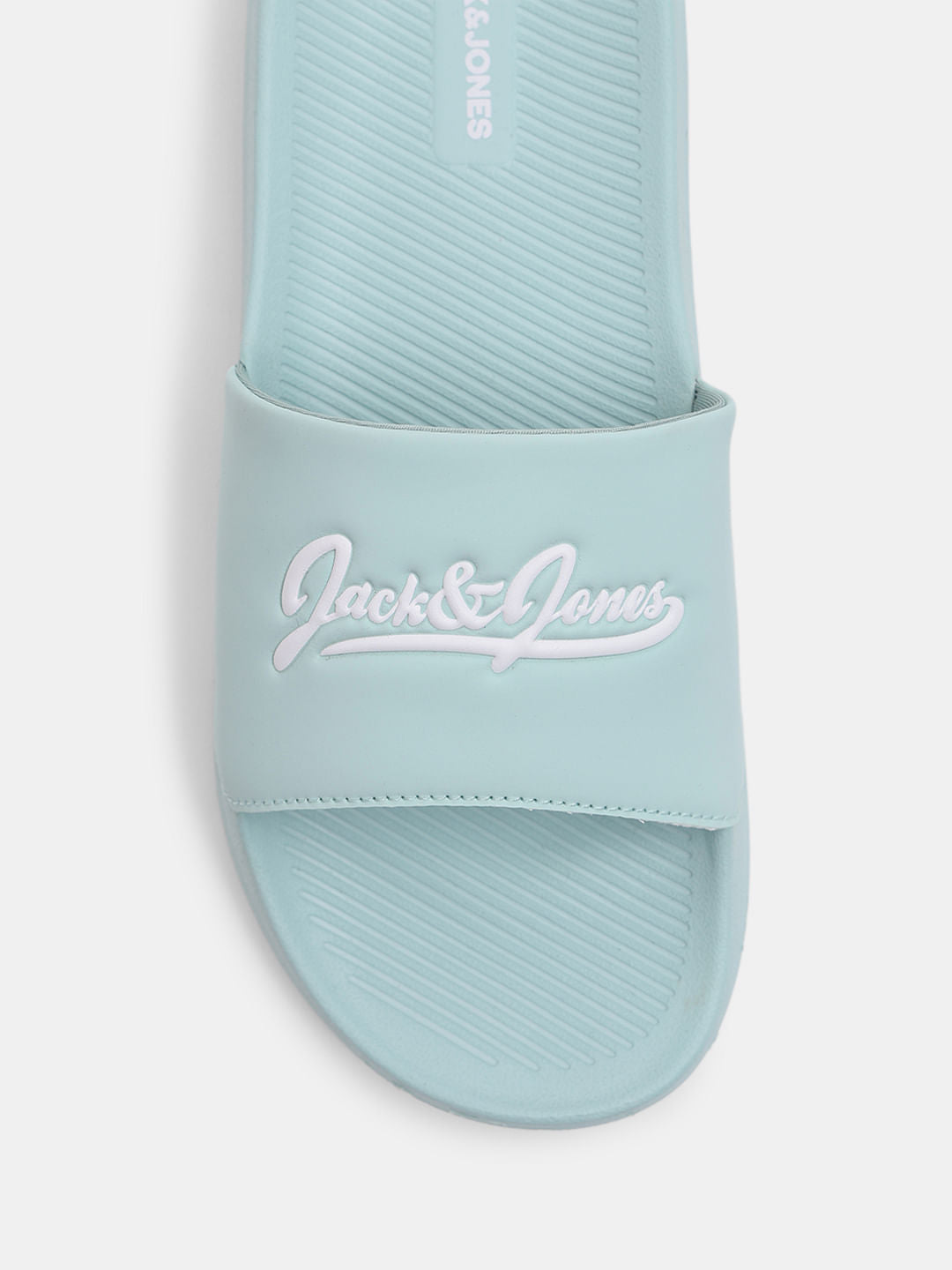 Green Logo Print Pool Sliders