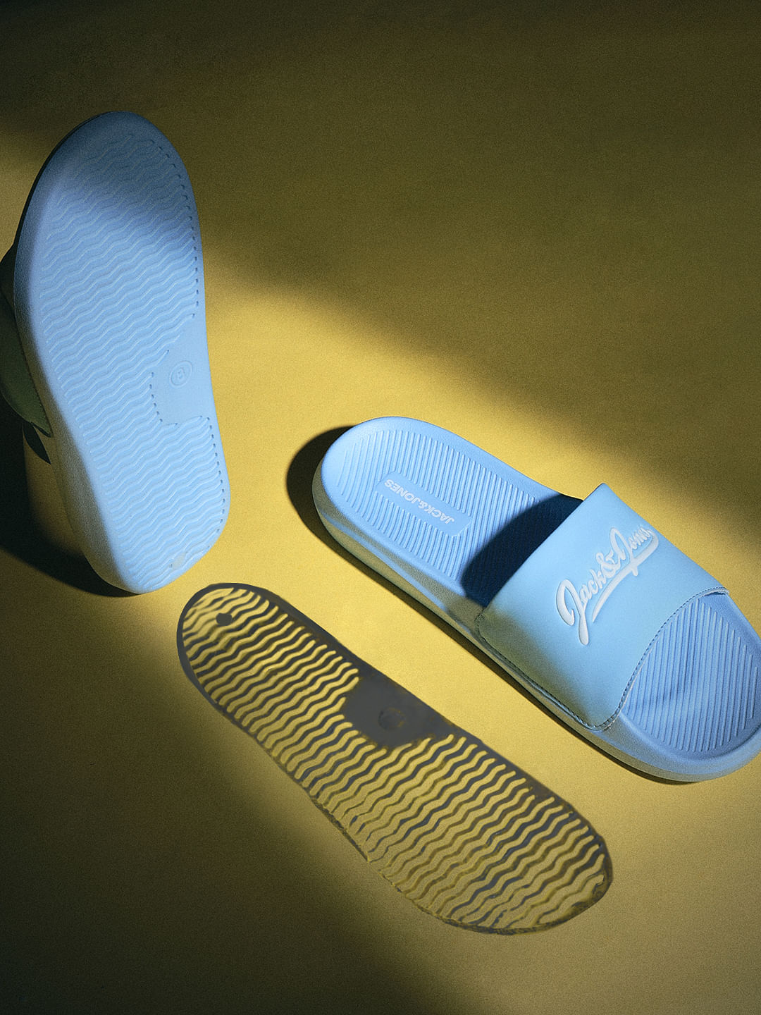 Blue Logo Print Pool Sliders