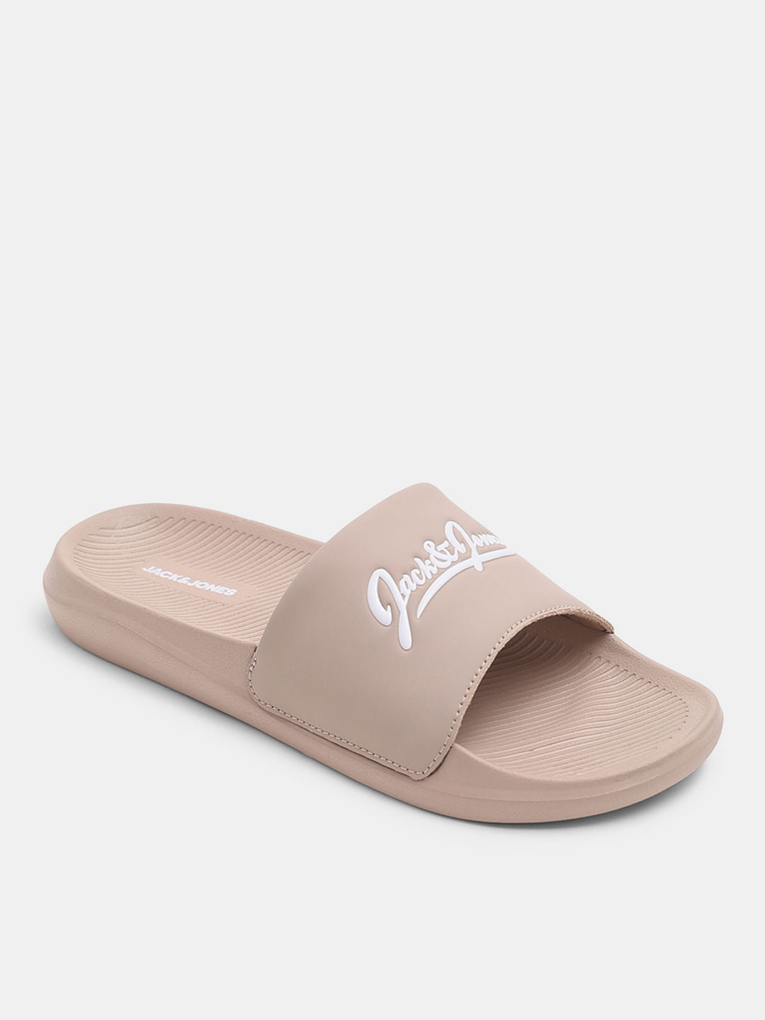 Brown Logo Print Pool Sliders