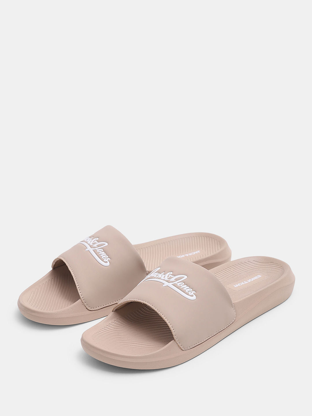Brown Logo Print Pool Sliders