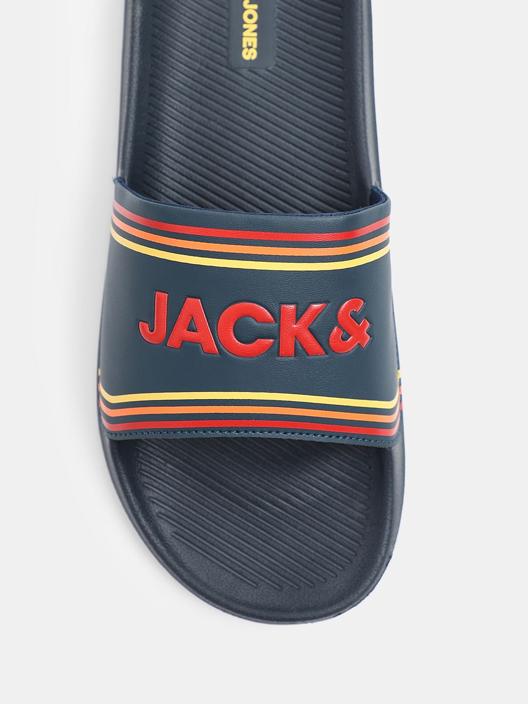 Green Multicolour Logo Print Pool Sliders