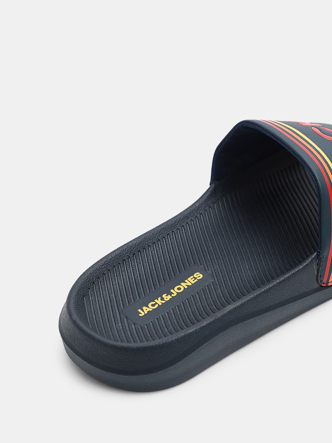 Green Multicolour Logo Print Pool Sliders