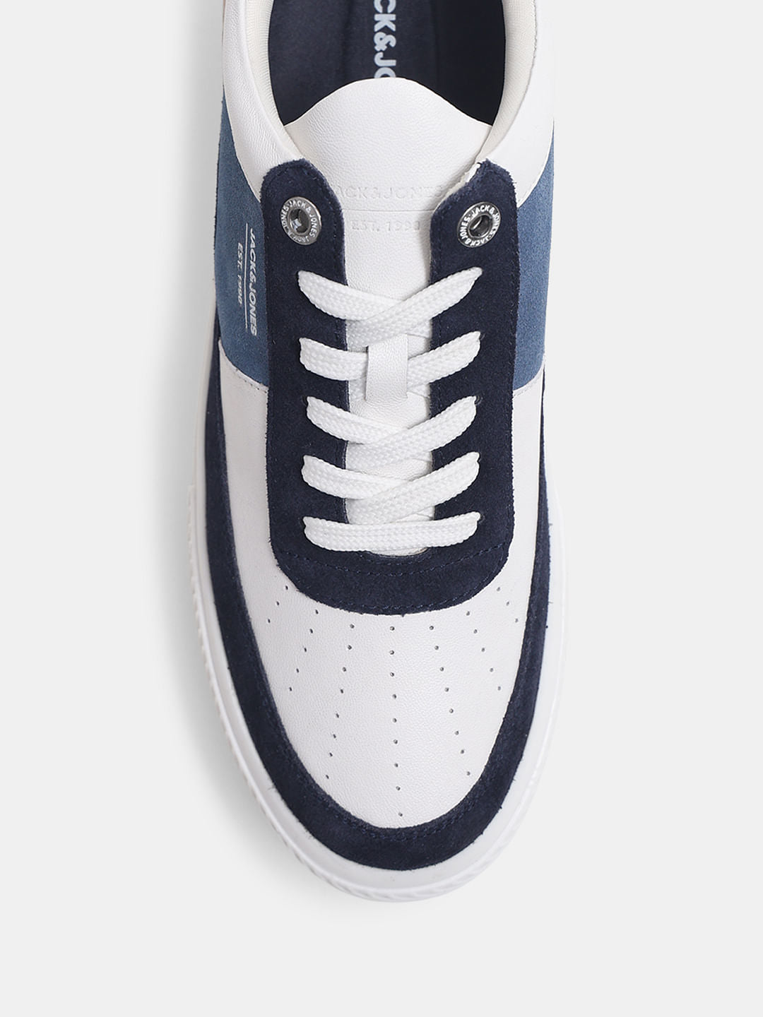White Suede Detail Colourblocked Sneakers
