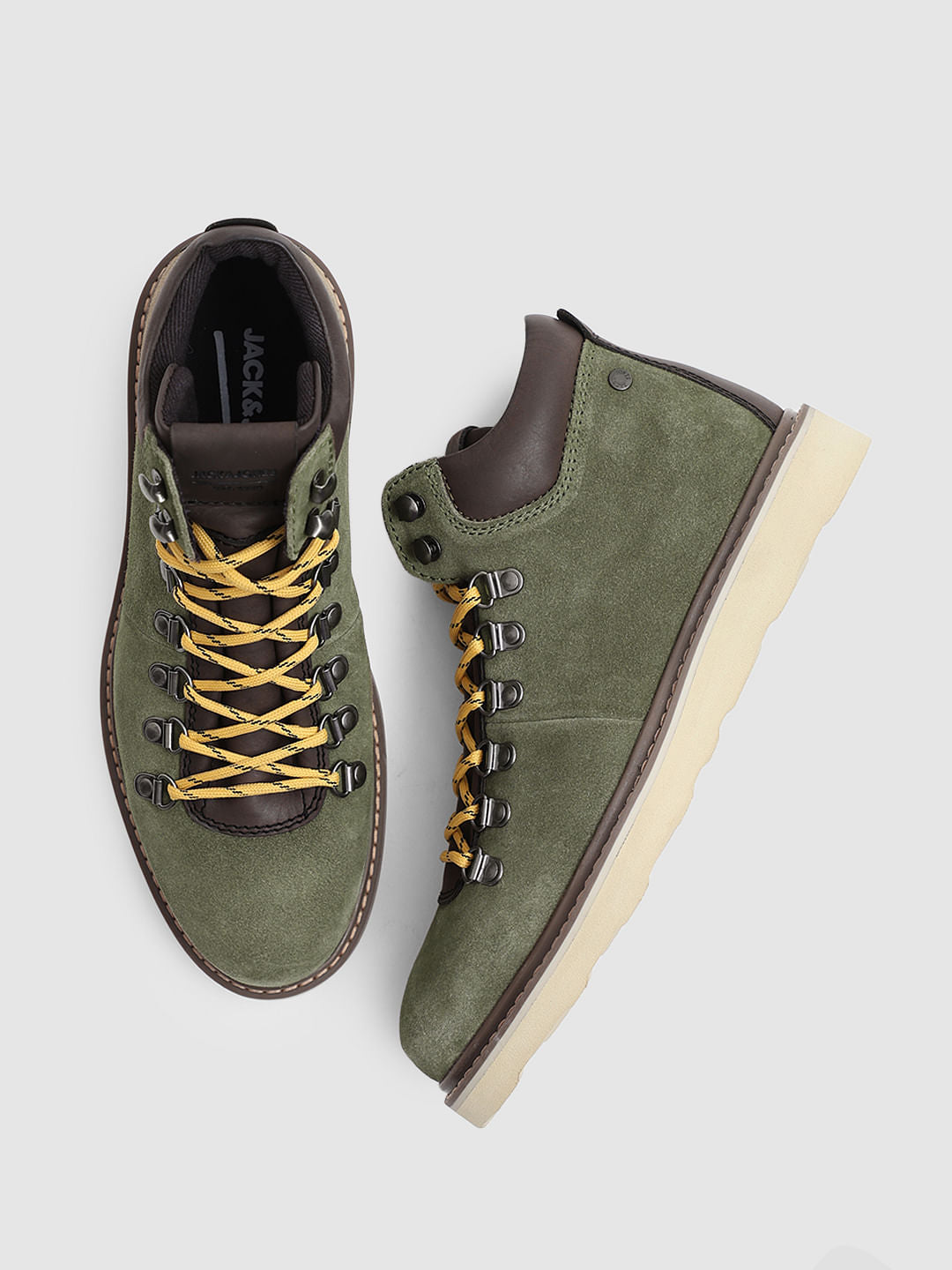 Green Hi-Top Suede Boots