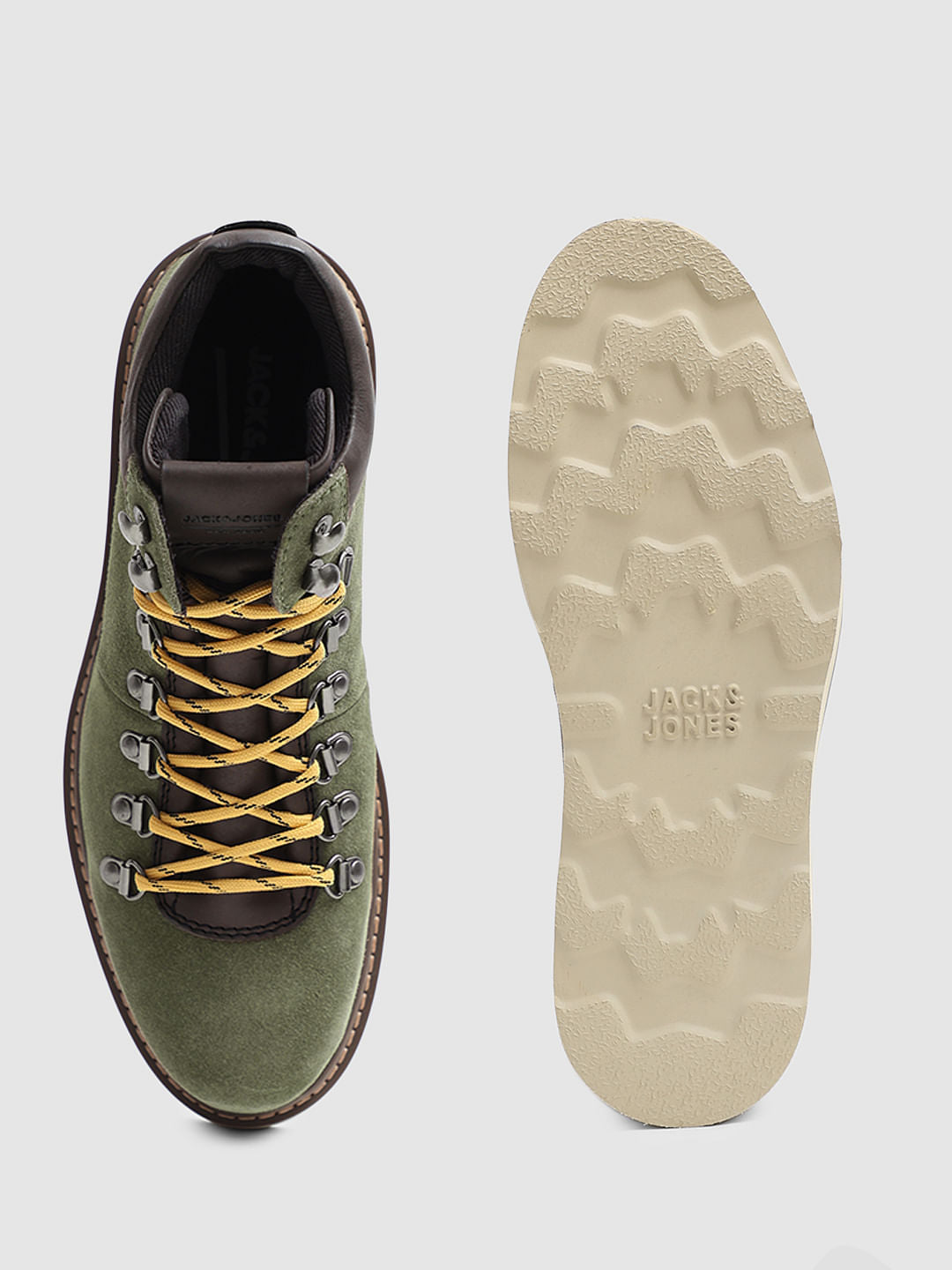 Green Hi-Top Suede Boots