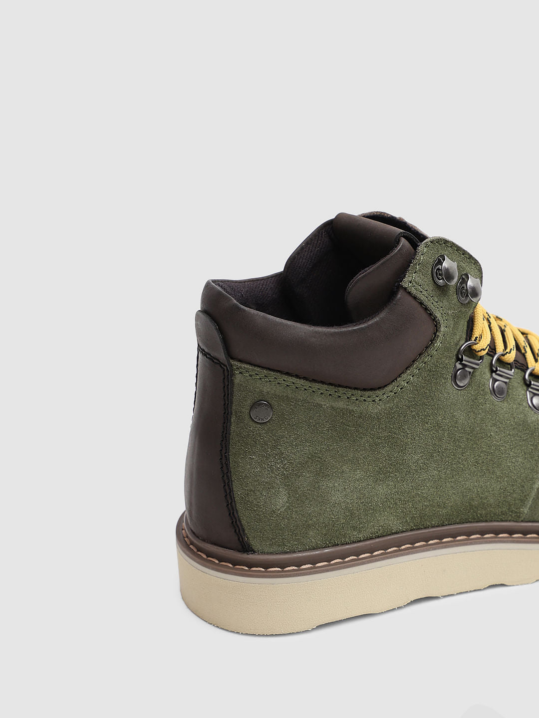 Green Hi-Top Suede Boots