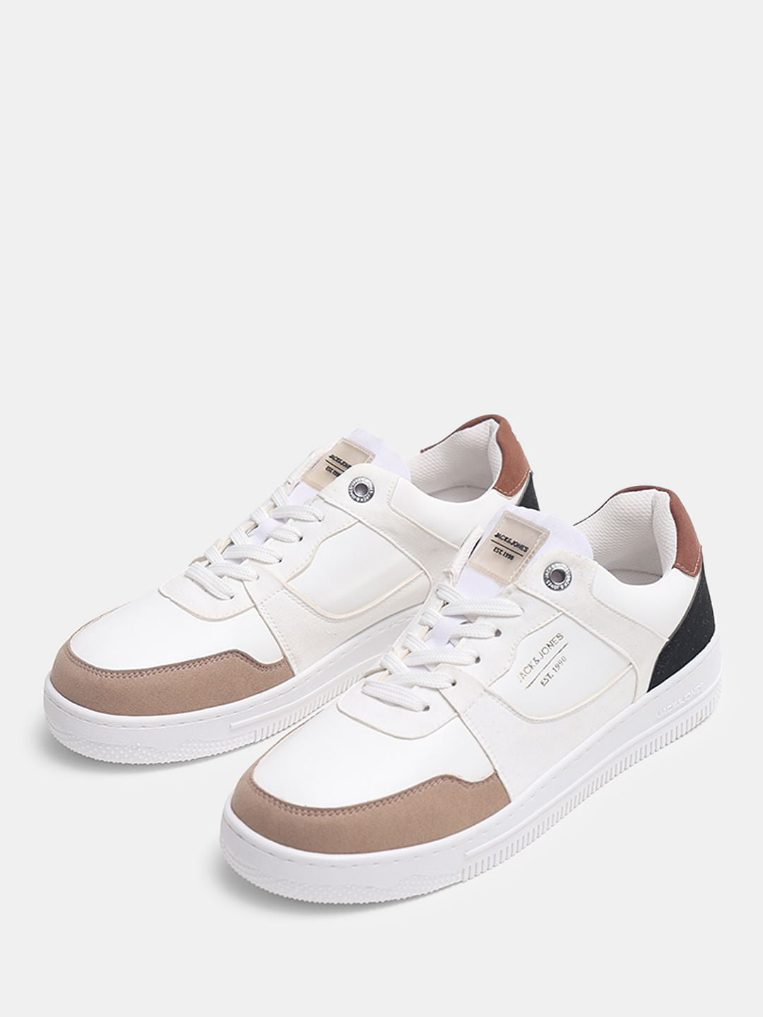 White Colourblocked Sneakers
