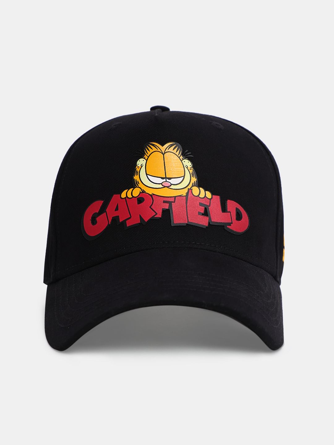 JACK&JONES X GARFIELD Black Printed Baseball Cap - ONE