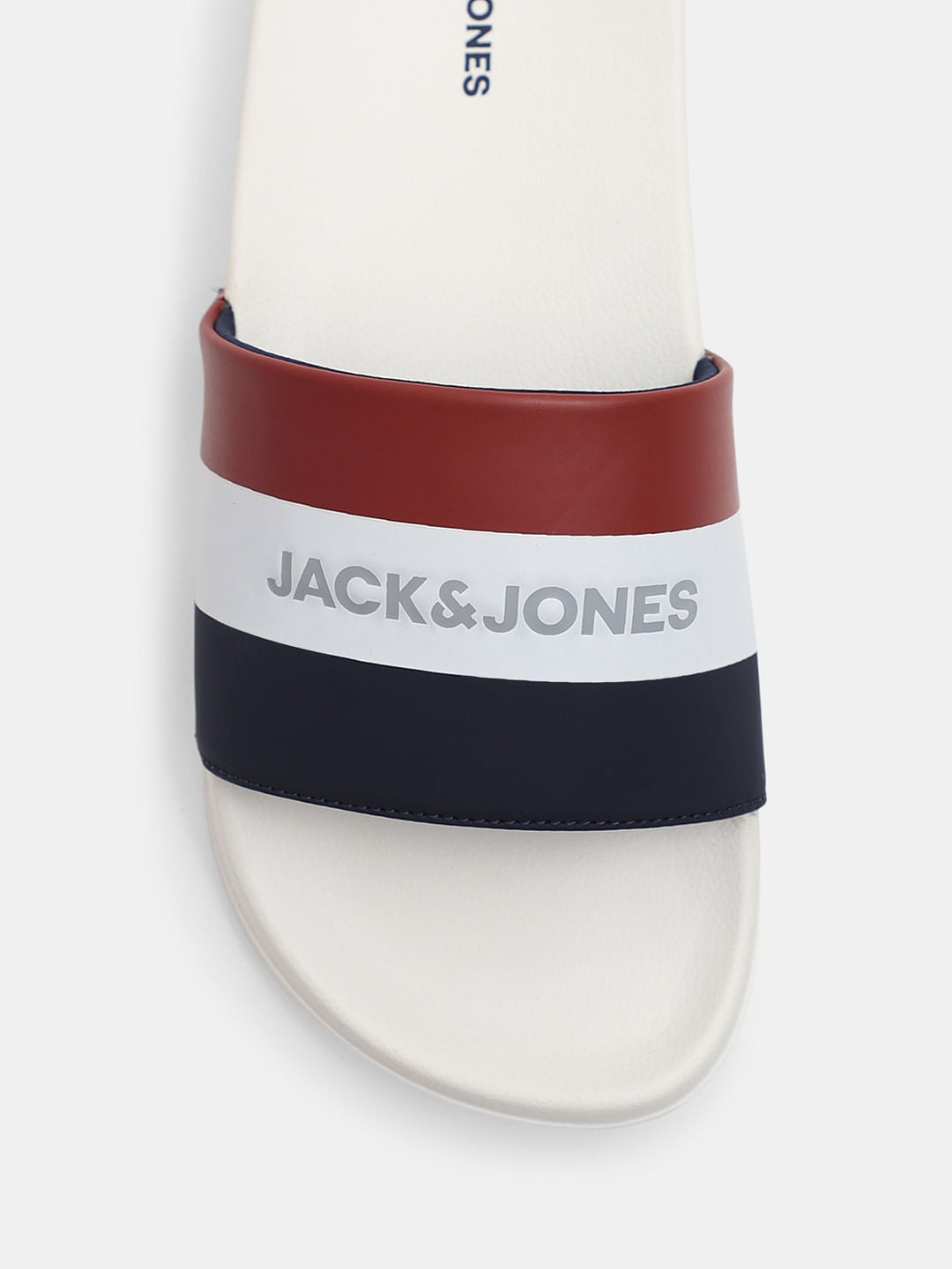 White Striped Pool Sliders