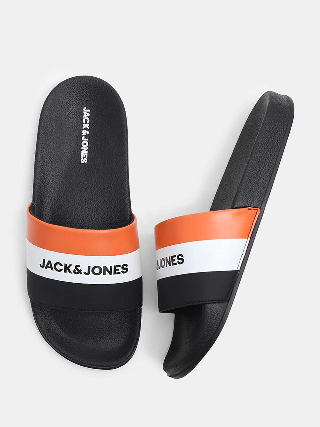 Black Striped Pool Sliders