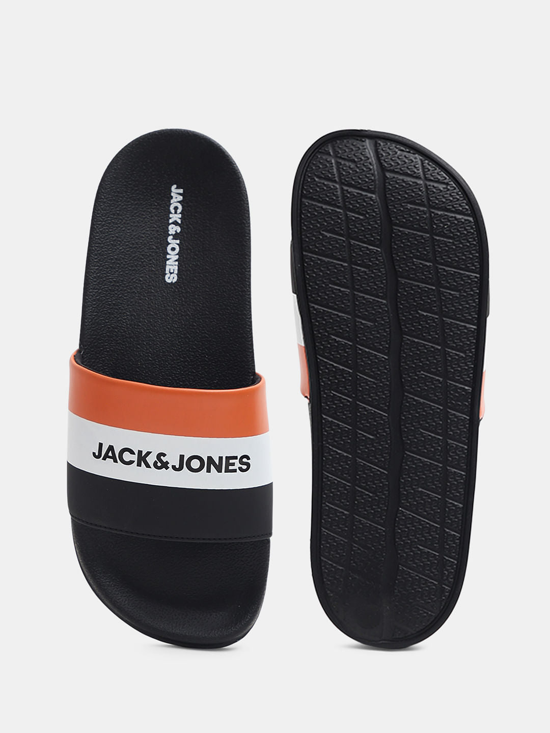 Black Striped Pool Sliders