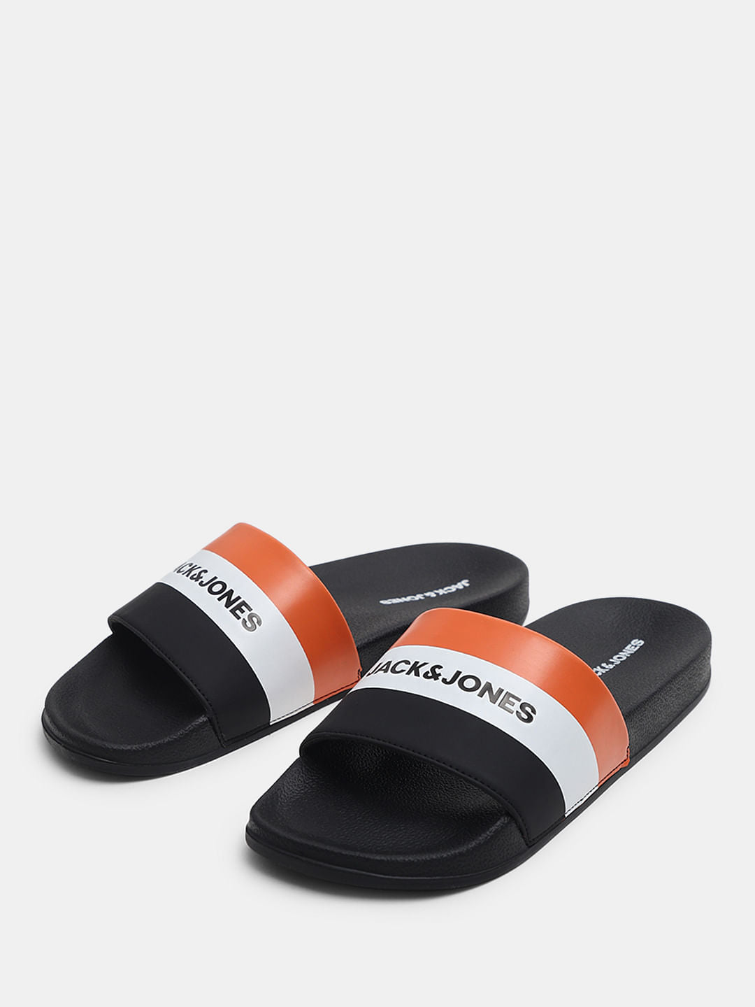 Black Striped Pool Sliders