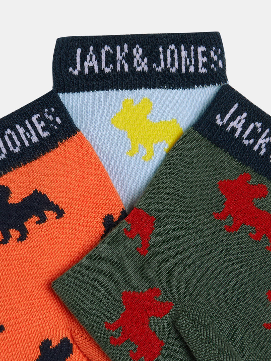 Boys Pack Of 3 Jacquard Printed Socks
