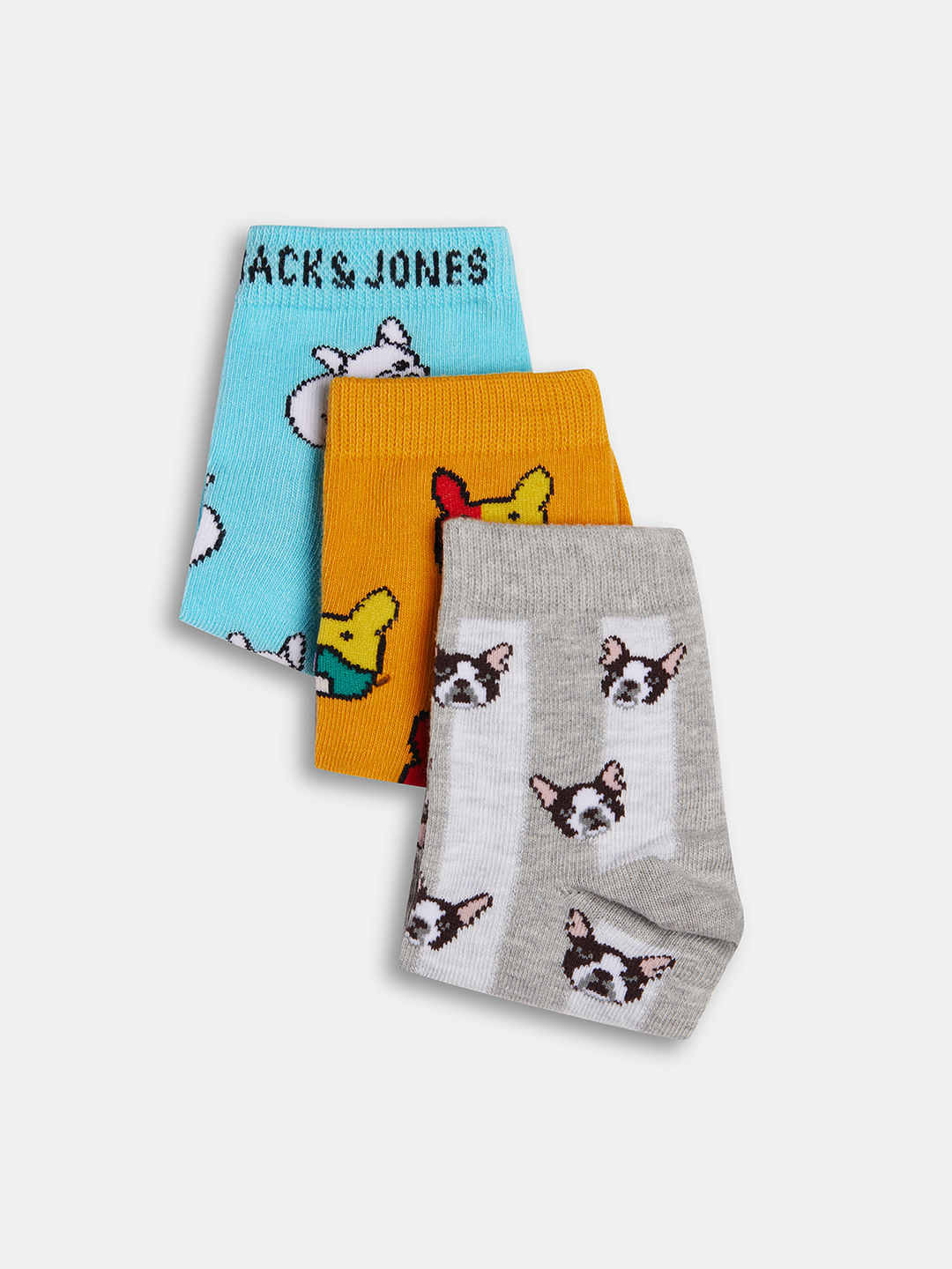 Boys Pack Of 3 Jacquard Printed Socks