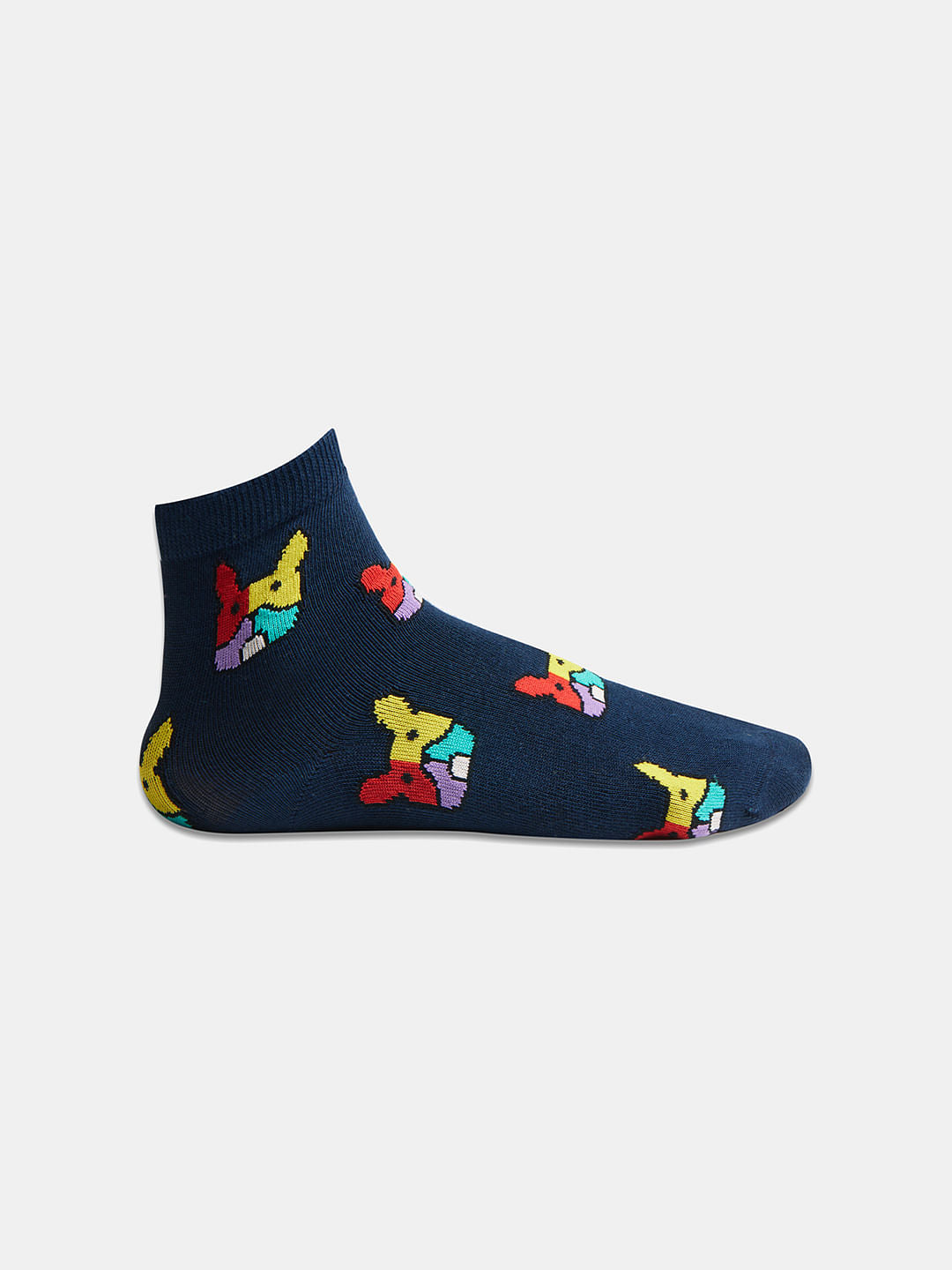 Boys Pack Of 3 Jacquard Printed Socks