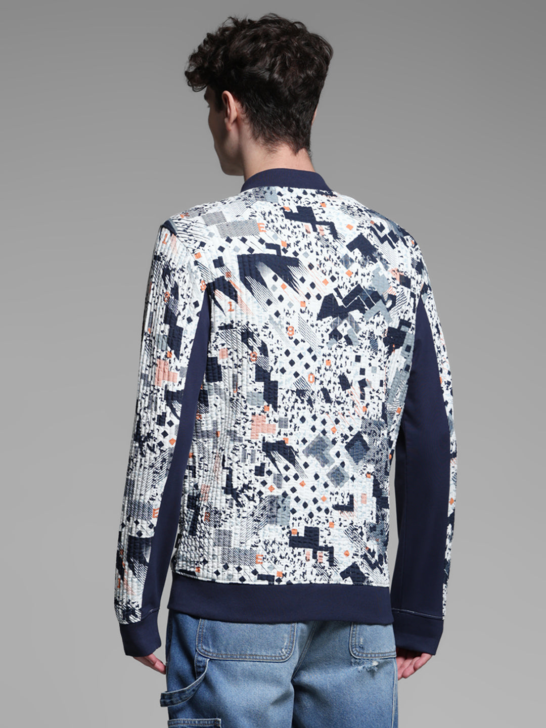 White Printed Sweat Jacket