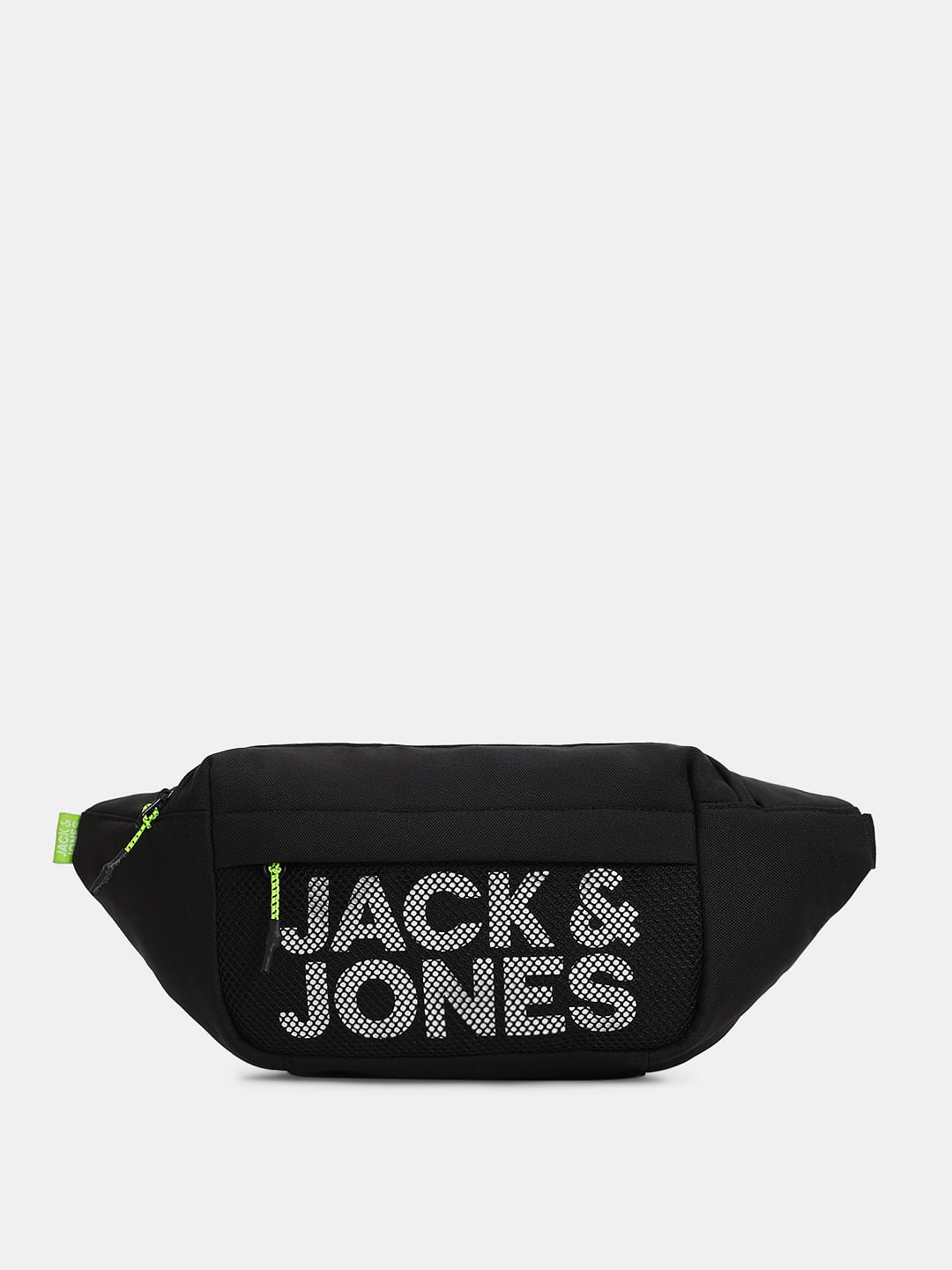 Black Mesh Logo Print Bumbag - ONE