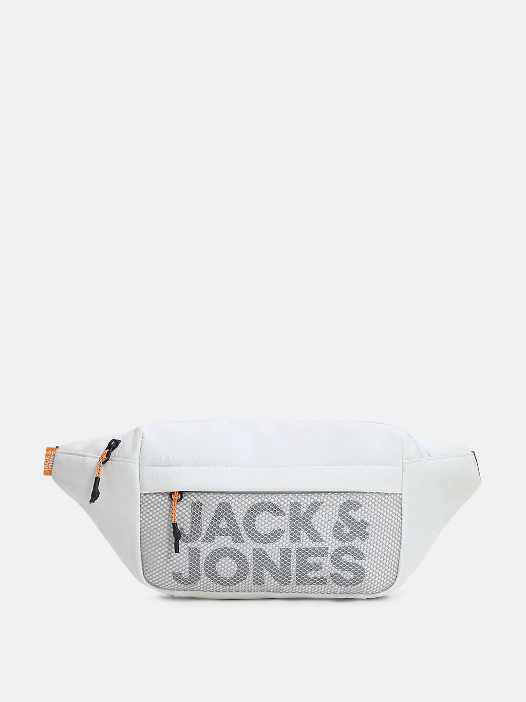 White Mesh Logo Print Bumbag - ONE